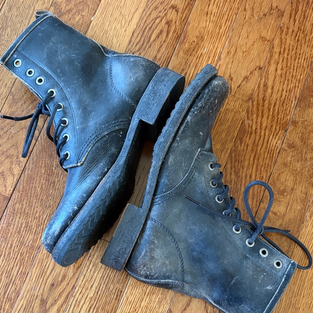 Frye Black Leather Lace-Up Boots - Picture 4 of 5
